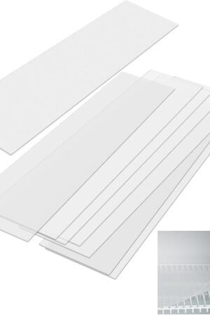 Barydat 8 Pcs Frosted Plastic Shelf Liner Waterproof Non Adhesive Shelf Mats for Wire Shelves Strength Wire Shelving Cover for Kitchen Shelving Unit Pantry Cabinet Storage (Clear,12 x 48 Inch)