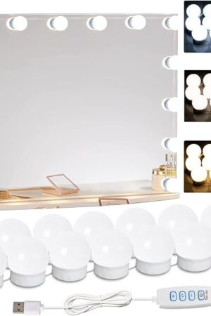 22.6ft Led Vanity Mirror Lights with 14 Dimmable Light Bulbs Makeup Vanity Lights for Big Long Mirror,Mirror Not Included