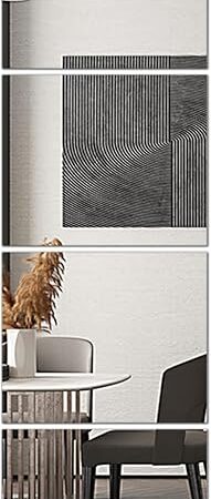 Delma Glass Full Length Wall Mirror Tiles, 14'' x 12'' 4PCS, Frameless Body Tiles for Bedroom, Mounted Home Gym, Door