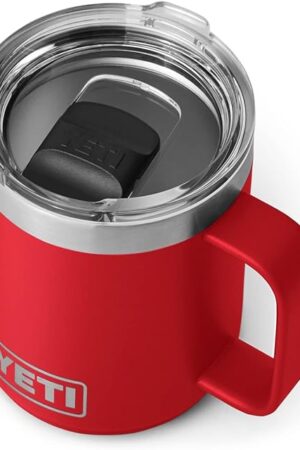 YETI Rambler 10 oz Stackable Mug, Vacuum Insulated, Stainless Steel with MagSlider Lid, Rescue Red