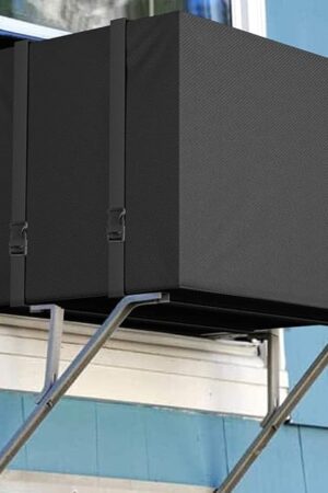 Air Conditioner Cover for Window Units Outside Winter Ac Covers Outdoor Heavy Duty Waterproof Defender with Adjustable Strap Winter Small Size,21W*16D*15H