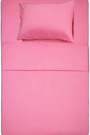 Best Season 3 Piece Bed Sheet Set Twin Peach Pink 100% Brushed Microfiber