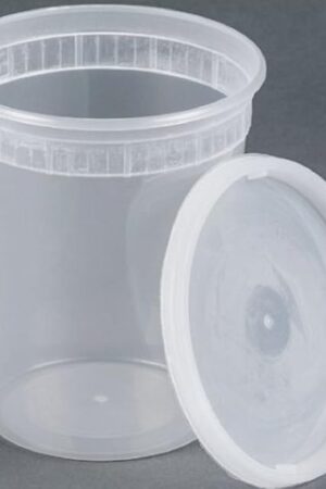 32oz plastic soup/Food container with lids (100 Pack)