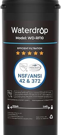 Waterdrop RF10 Replacement Filter Cartridge for 10UA/10UB Under Sink Water Filter, Reduces PFAS, PFOA/PFOS, Lead, Chlorine, Bad Taste & Odor, NSF/ANSI 42 Certified, 11K Gallons High Capacity