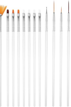 15 PCS Cake Decorating Brushes, Safe Basting Brush Cake Pastry Brushes Food Paint Brush Kit Fondant Tools Multifunctional Decorative Baking Supplies for Cakes Decorating, Pastry, Cookie (White)