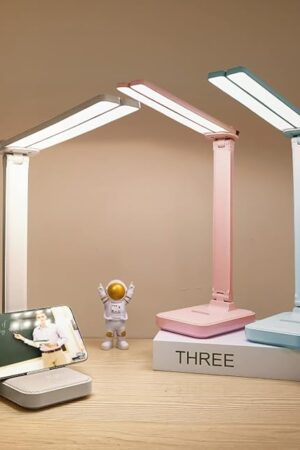 White Desk Lamp for Home Office,Portable Small Desk Lamp with 3 Lighting Modes, Battery Operated Rechargeable Desk Light for Kids, Reading,Studying,Dormitory, White