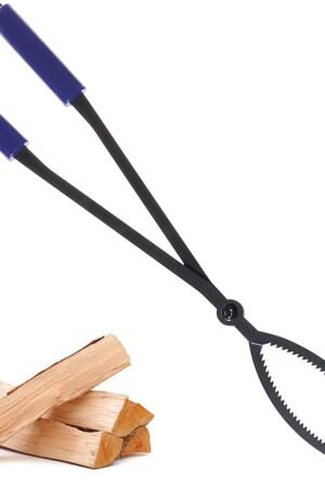 28" Firewood Tongs Log Grabber for Thick Logs Outdoor Indoor Camfire Firepit Bonfire Fireplace Tongs Heavy Duty Wrought Rustproof Safely Moves Firewood