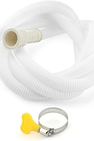 Air Conditioner Drain Hose Kit, with Cuttable Rubber Adapter & Connect Clamp Flexible Universal Drain Hose for Most Dehumidifier and Air Conditioner(2m/6.56ft)