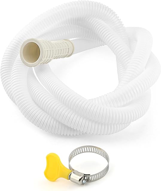 Air Conditioner Drain Hose Kit, with Cuttable Rubber Adapter & Connect Clamp Flexible Universal Drain Hose for Most Dehumidifier and Air Conditioner(2m/6.56ft)