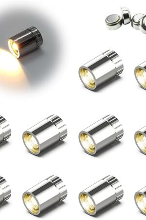 10 Pack Small Spotlight Battery Operated LED Lights, Warm White LED Wireless Miniature Spot Light for Artwork Painting,Jewelry Showcase Display,Closet,DIY Hand Craft (Warm White)