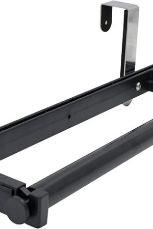 YYST Over Cabinet Door Paper Towel Holder Bar Dispenser for for Kitchen, Pantry, Mudroom, Fits Both Standard & Jumbo Rolls (Black, 1)