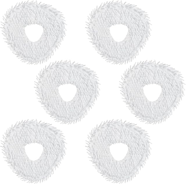 6 Pcs Replacement Mop Pads Compatible with for Narwal Freo, Freo Pro, Freo X Ultra, Z Ultra, Freo Z 10 Robot Vacuum Cleaner, Washable and Reusable Mop Pads White