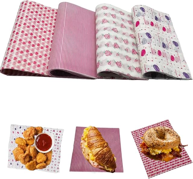 200 Pieces Wax Paper Deli Paper Sheets Sandwich Wrap Parchment Paper Picnic Paper Sheets for Food Basket Liner, Party,Kitchen,Restaurant(9.8inx8.5in)