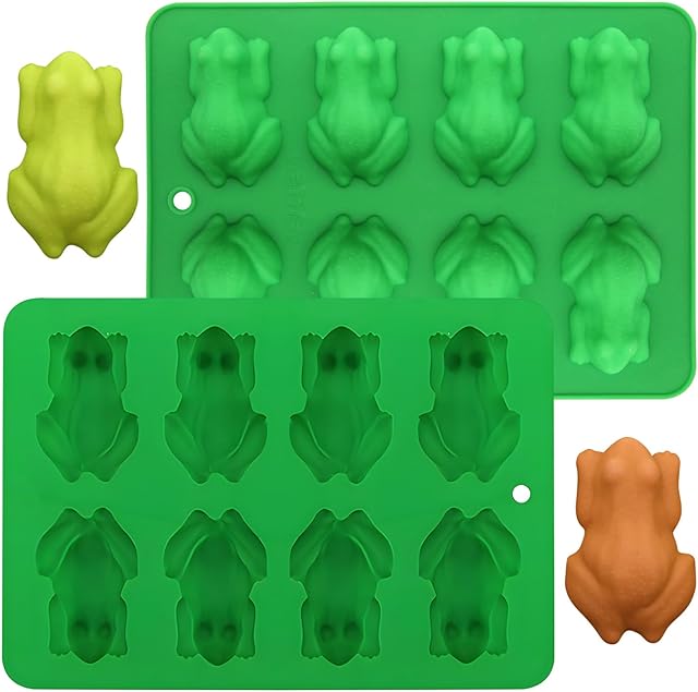 2Pcs Frog Silicone Mold Candy Chocolate Frog, Chocolate Frog Mold Supplies, Frogs Mould Tools Chocolate Frogs, Hot Coco Bomb Molds Supplies Suitable for Making Frog-Shaped Desserts