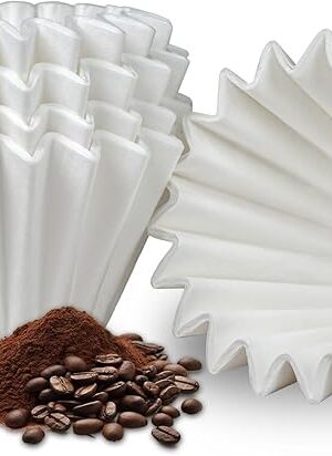 1-2 Cup Small Coffee Filters,100 Count Disposable Basket Coffee Filter Paper, Compatible with Kalita Wave Dripper 155 Series, Single Serve Coffee Pot, Pour Over and Drip Coffee Maker, For 1-2 People