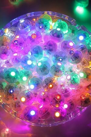 ZGWJ 100PCs Mini Led Lights for Paper Lantern, Led Balloons Light up Balloons for Neon Party Lights Easter Eggs Christmas Halloween Birthday Party Wedding Decoration
