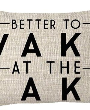 Better to Wake at The Lake Adventure Awaits Cotton Linen Decorative Throw Pillow Cover Cushion Case Lumbar 12X20 inches