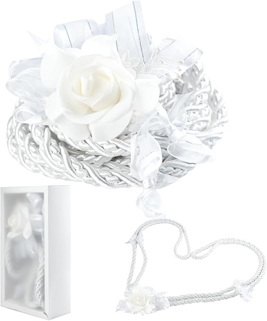 Wedding Lasso Rope,Handfasting Cord for Wedding Lazo Para Boda Catolica,Wedding Lasso for Ceremony Catholic,Lazo Para Boda Los Novios Cristiana,Vestido De Novia Para Boda Religiosa, White