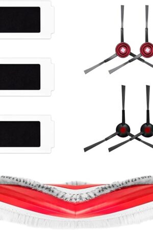 Yeedi Accessories Buddy Kit Compatible with C12 PRO PLUS/C12 PLUS/C12 Robot Vacuum Cleaner, Include ZeroTangle 1.0 Main Brush (1pc), Side Brush (4pcs), Filters (3pcs)