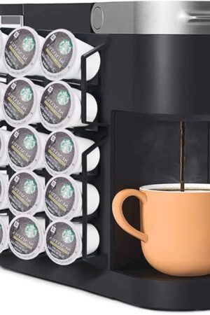 Coffee Pod Holder for Keurig K Cup Pods, Side Mount K-cup Pod Storage Stands Rack, Perfect for Small Counters (Black, 3 Pack for 15 K Cups)