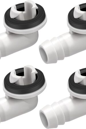 Zonon Air Conditioner Drain Connector 4 Pcs 3/5 Inch Air Conditioner Drain Hose Elbow Fitting with Rubber Ring for Window and Mini Split Units