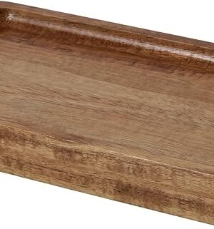 Vanity Tray, Bathroom Tray, Soap Dispenser Tray for Bathroom, Kitchen and Home Decor(Acacia-Small)