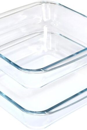 1.6-Qt Basics Square Tempered Glass Baking Dishes, Set of 2