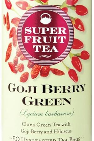 The Republic of Tea Organic Goji Berry Green Superfruit Tea, Tea Bag Tin, 50 Count