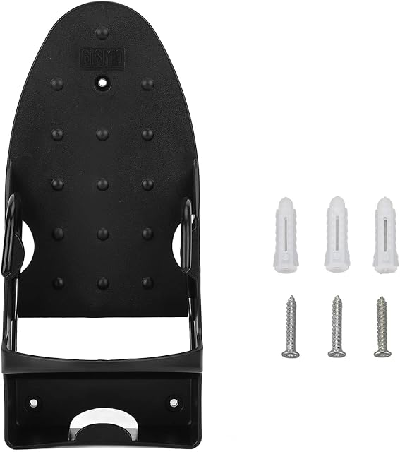 Electric Iron Holder Heat Resistant 2 in 1 Wall Mounted Iron Board Rack with Hook for Home Bathroom Ironing Board Holder Wall Mount (Black)