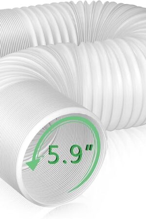 Air Conditioner Exhaust Vent Hose - 5.9" Diameter, 80" Length, Angooni Universal Counter-Clockwise Air Vent Compatible with Honeywell, Whynter, Frigidaire, LG, Delonghi Toshiba, Delonghi, JHS