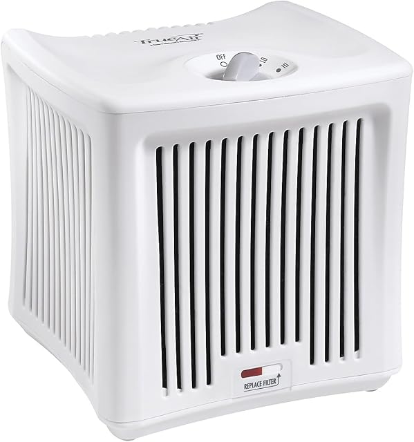 Hamilton Beach TrueAir Room Air Freshener Odor Eliminator with 3 Carbon Filters + Green Mountain Scent Cartridge for Common Household-Tobacco, Pet, Bathroom & Trash, White (04532GM)