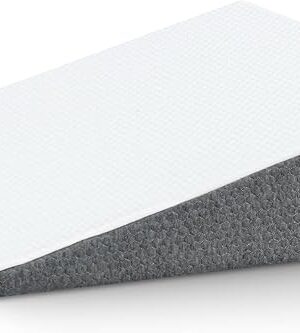 Wedge Pillow with Foam Top for Sleeping,Reading and Rest, 8 Inch Elevated Support Triangle Bed Pillow for Legs and Back Support with Washable Cover