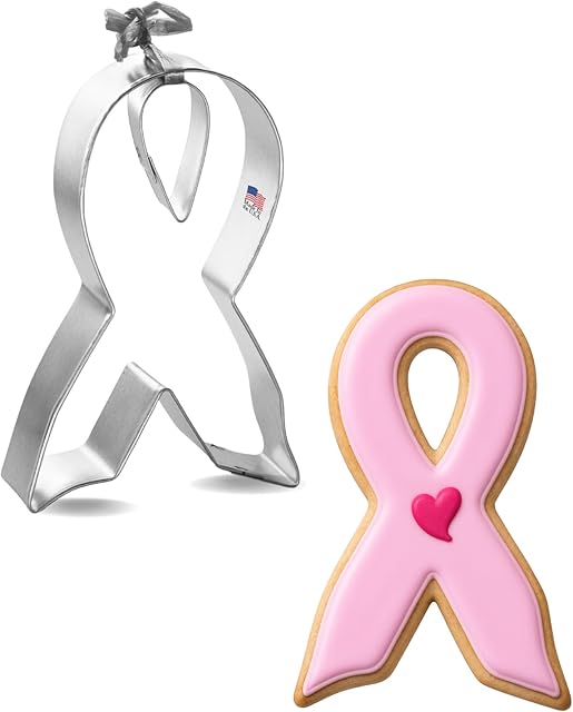 Awareness Ribbon Cookie Cutter 2 Pc Set – Ribbon, Tear Drop Cookie Cutters Hand Made in the USA from Tin Plated Steel