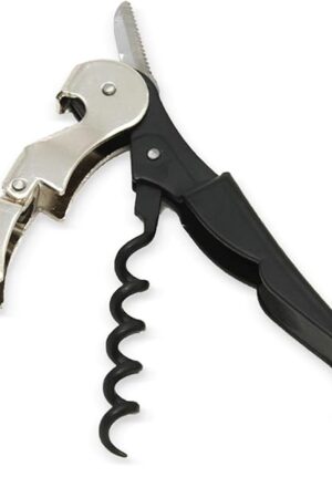 Chef Craft Select Waiters Corkscrew with Foil Cutter and Bottle Opener, 5 inches in Length, Stainless Steel/Black
