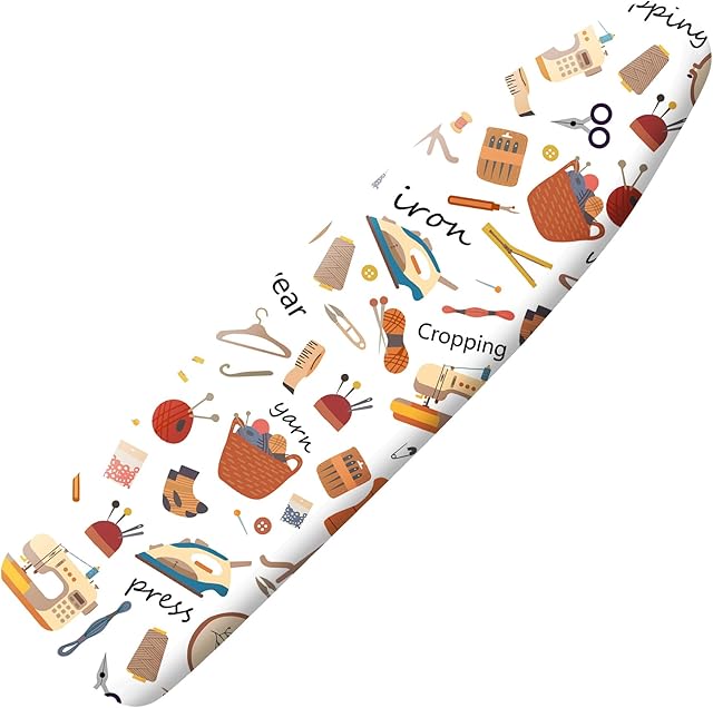 Extra Thick Ironing Board Cover and Pad, 15x54 Ironing Board Cover, Resist Scorching and Staining,Elastic Edges,Art of Life Iron Sew Laundry