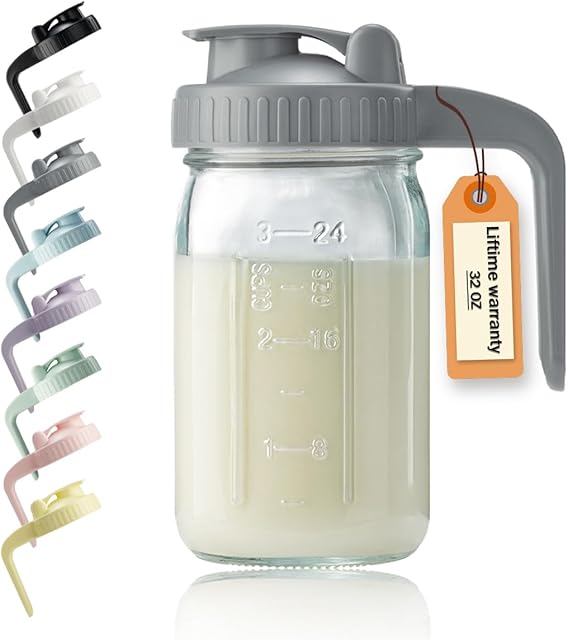 32oz Glass Pitcher 1 Quart Breastmilk Pitcher