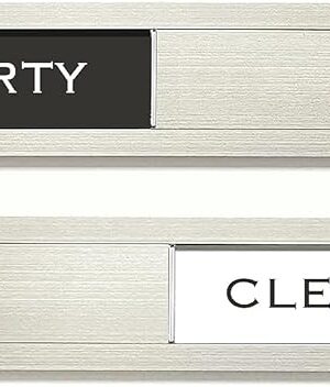 Dishwasher Magnet Clean Dirty Sign, Premium Stainless Steel Black and White Non-Scratch/Kitchen Decor/Easy to Read & Slide/Strong Magnetism Housework Indicator (Black White)