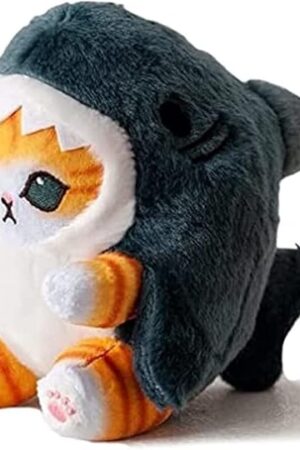 Cute Shark Cat Plush Toy, 8'' Cat Face Shark Stuffed Animal Plushies Doll, Kawaii Soft Stuffed CatShark Pillow for Boys and Girls Birthday Gift (Blue)