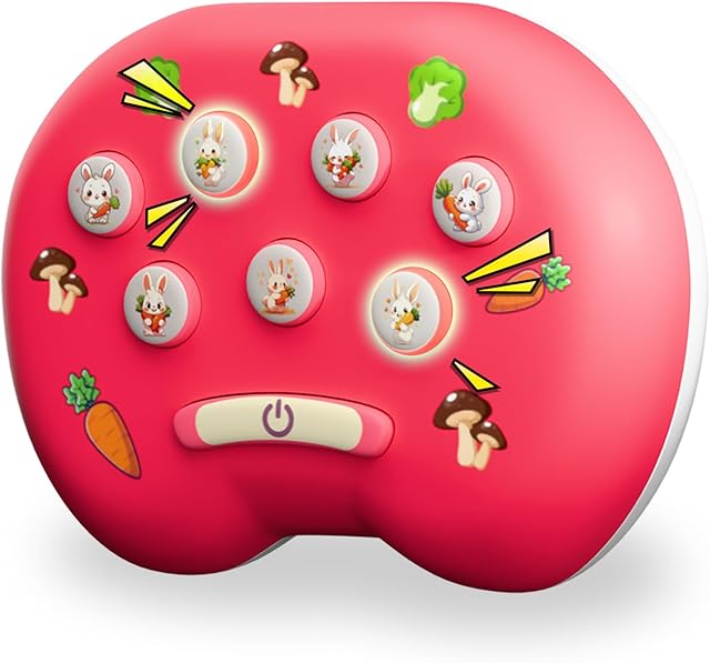 The Hnadheld Whack A Game for Kids, Quick Push Light Up Game Sensory Fidget Toys, Puzzle Game Gifts for 3-12 Year Old Boys & Girls - Rabbit