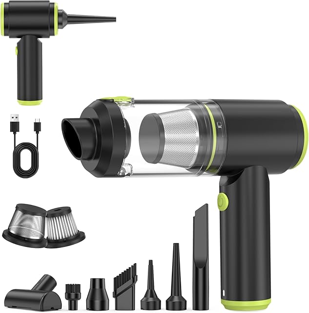 Handheld Vacuum Cordless - Car Vacuum Cleaner with Brushless Motor, 20000PA High Power, 2 in 1 Air Duster and Vacuum Cleaner, Mini Hand Held Vacuum Rechargeable for Home, Car, Office, Pet Hair