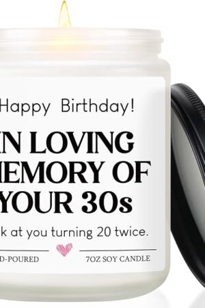 40th Birthday Gifts Women, 40th Birthday Decorations for Women/Men Unique, Forty Fabulous Bday Candle, Happy 1985 40 Year Old Birthdays Gifts Idea for Friend Sister Wife Husband Mom Daughter