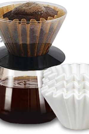 2-5 Cup Coffee Filters,100 Count Disposable Basket Coffee Filter Paper, Compatible with Kalita Wave Pour Over Coffee Dripper 185 Series, For 2-5 People