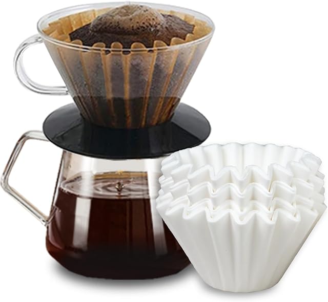 2-5 Cup Coffee Filters,100 Count Disposable Basket Coffee Filter Paper, Compatible with Kalita Wave Pour Over Coffee Dripper 185 Series, For 2-5 People