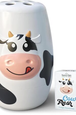 Cow Fridge Baking Soda Deodorizer – Fun Baking Soda Container | Baking Soda for Fridge and Freezer Odor Eliminator - BPA-Free Baking Soda Fridge Deodorizer