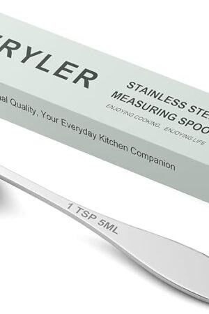 1PCS 1tsp(1/3tbsp, 5 ml) Single Measuring Spoon, Stainless Steel Individual Teaspoon, Metal Measure Scoop with Gift Box