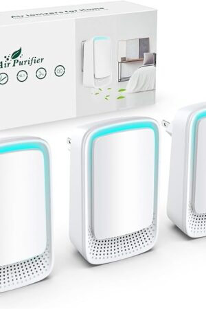 Air Ionizers for Home (3 Pack), Negative Ion Generator, Quiet Air Freshener for Bedroom, Office, Kitchen, Portable Air Filter Odor, Smoke Dust, Pets, Eliminator, Mini Air Cleaner