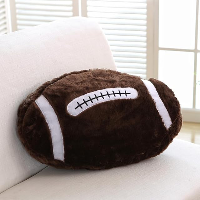 17.7 * 13.8inch Rugby Sports Pillow Soft Stuffed Throw Pillow Toys Fluffy Durable Football Plush Toys Gift - for Kids Boy Girls Children Room Decor Sofa Cushion (Rugby)