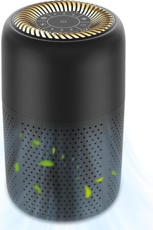 Air Purifiers for Home Bedroom Up to 600 sqft,20 dB Quiet Small Air Purifier With Night Light,H13 HEPA Smoke Pets Dander Hair Filter,For Dorm Apartment Kitchen (1 Pack)