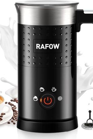 4 in 1 Electric Milk Frother: 10oz/350 mL Large Capacity Electric Milk Steamer for Hot and Cold Milk Froth - Automatic Milk Frother & Warmer for Latte, Cappuccinos, Macchiato, Hot Chocolate
