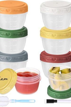 6pcs 2 oz Salad Dressing Container, Reusable Condiment Containers Sauce Cups with Leak-proof Lids, Small Plastic Food Storage Dip Containers for Lunches, Freezer, Microwave & Dishwasher Safe
